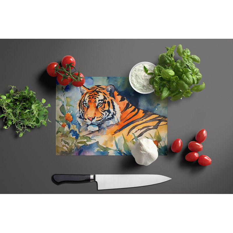 Tiger Glass Cutting Board Large