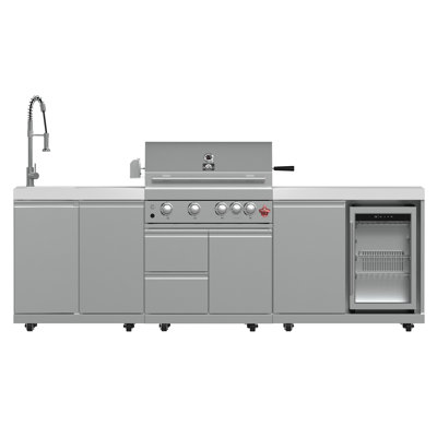 Comptoir de cuisine extérieur en acier inoxydable et granit ou en pierre frittée 30 000 BTU FORNO Bulnes