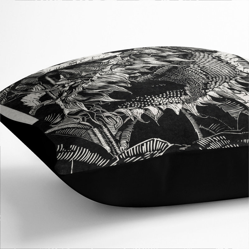 Square Throw Cushion, 40cm H x 40cm W x 15cm D, Black