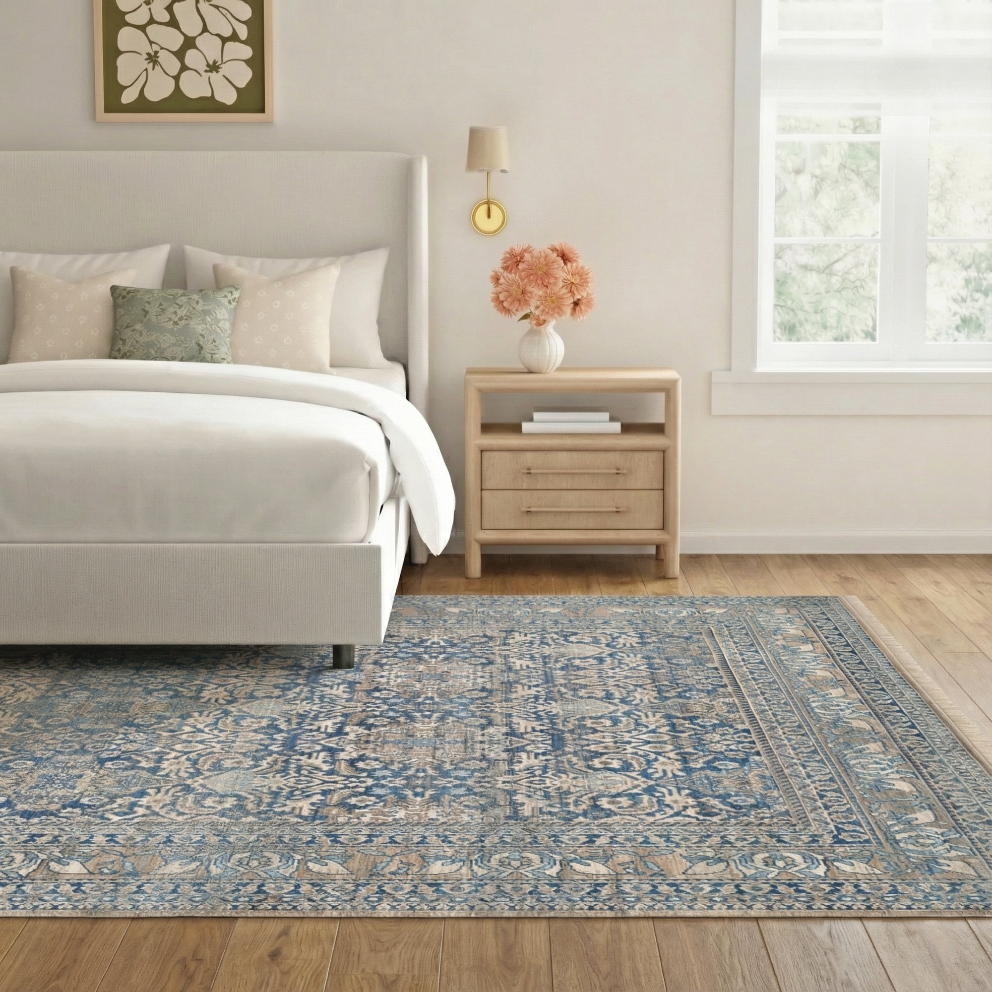 Velay Blue/Gray Rug, Rectangle 9' x 12'