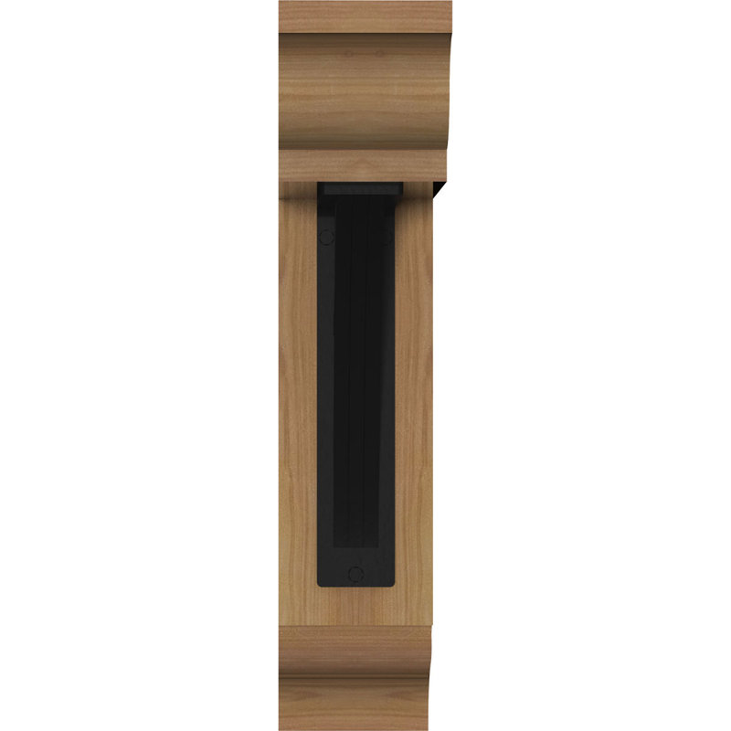 Triple support de fer Galveston, H 18 po x P 15 1/2 po, Cèdre rouge de l'Ouest l 3 1/2 po x T 4 po (lisse
