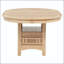 Table de salle à manger ovale à rallonge avec base de rangement à piédestal