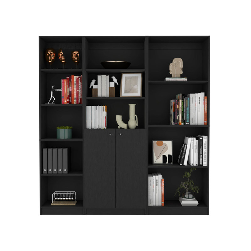 Ensemble de salon 3 pièces Wenge avec 3 bibliothèques, Wengé