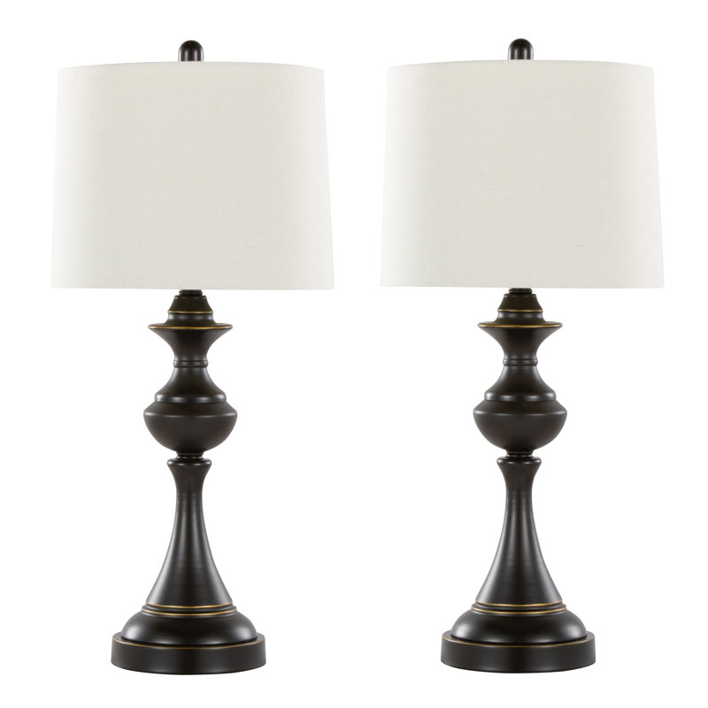 Lampe de table contemporaine en métal - ensemble de 2