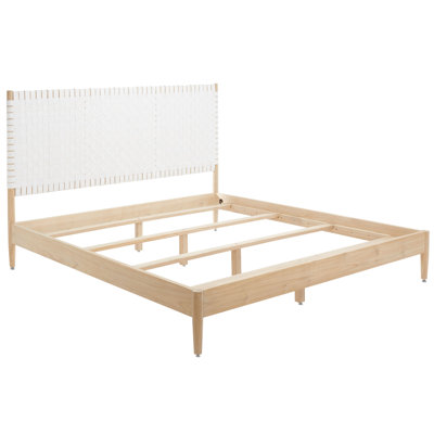 Tamita Genuine Leather and Oak Bed