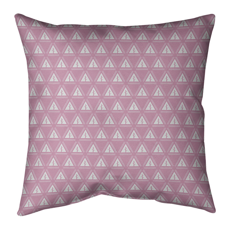 Coussin décoratif à motif d’arbre minimaliste classic Barbra, Bourre en polyester, 36 po x 36 po, Brun rosé