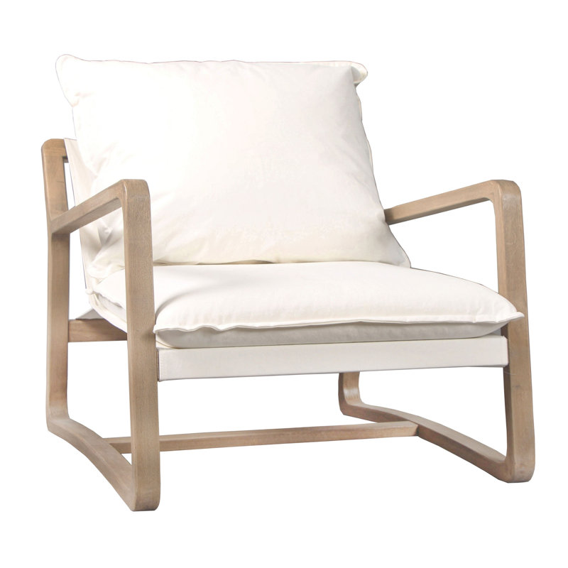 Axel 30" W Armchair in White, Off White