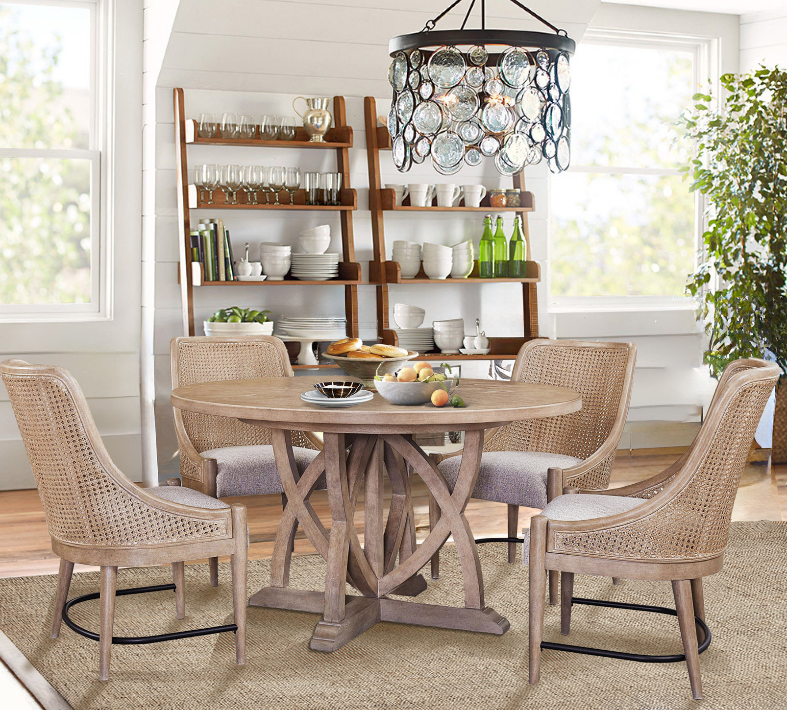 Rosalind Wheeler Carlissa 5-Piece Round Dining Set With 18" Leaf ...