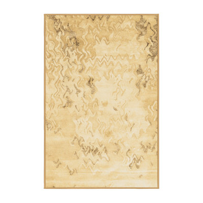 Tapis contemporains brun lavable à la machine 2589