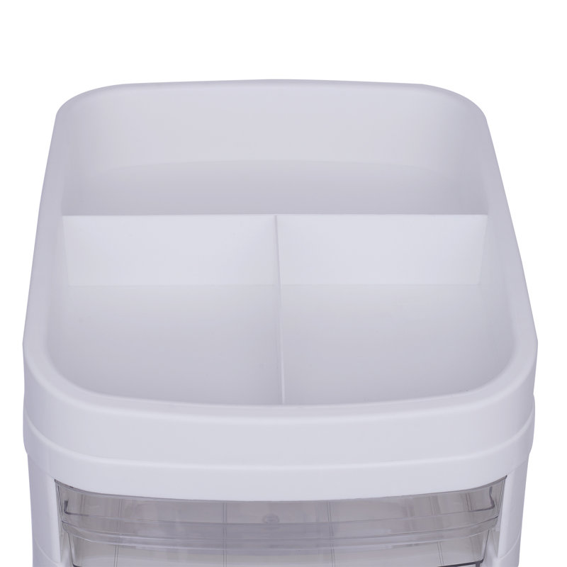 6-Drawer Rolling Storage Cabinet, Clear Plastic Organizer Cart with Wheels & Top Shelf