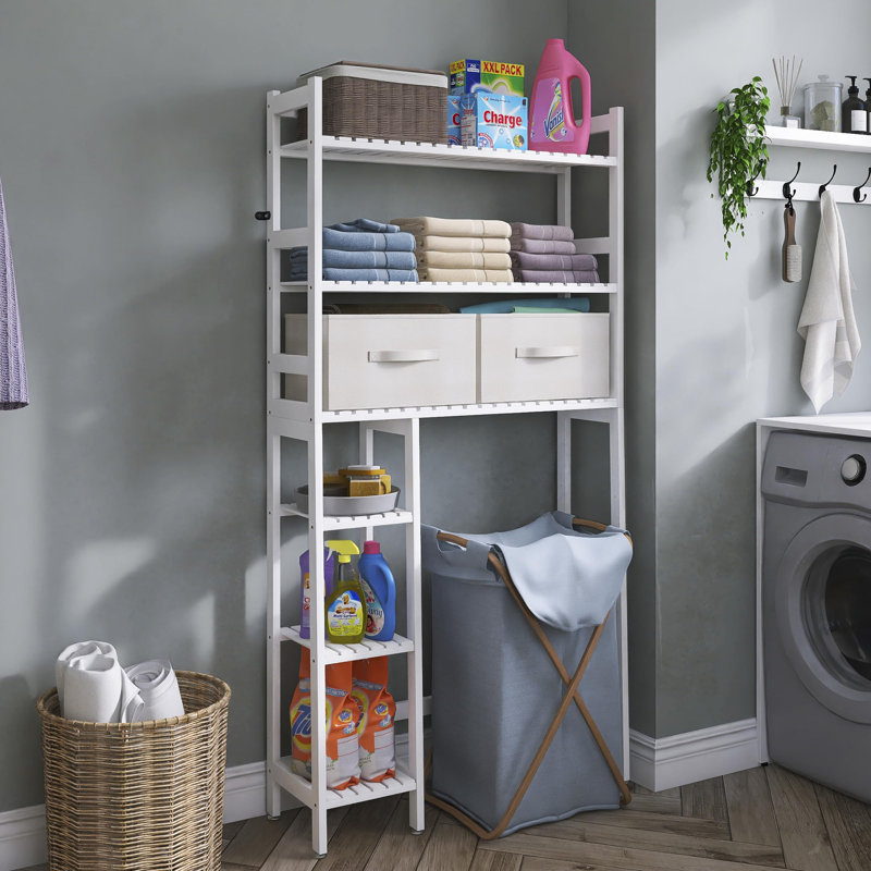 Rangement au-dessus de la toilette P 9,85 po x l 32,68 po x H 65,36 po, Blanc, H 65,36 po x l 32,68 po x P 9,85 po