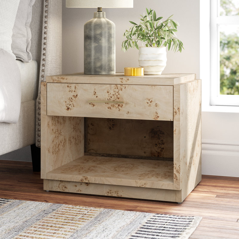 Kingston 1 - Drawer 28" Nightstand, Light Burl
