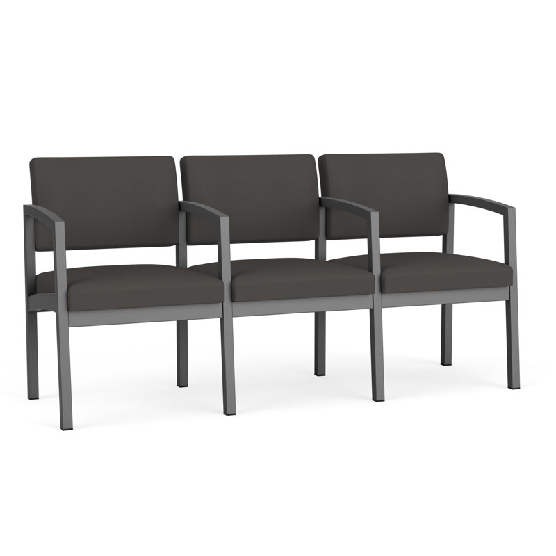 Structure en métal 3 places Lenox, Gris anthracite, Noir Patriot Plus - Vinyle lavable au chiffon