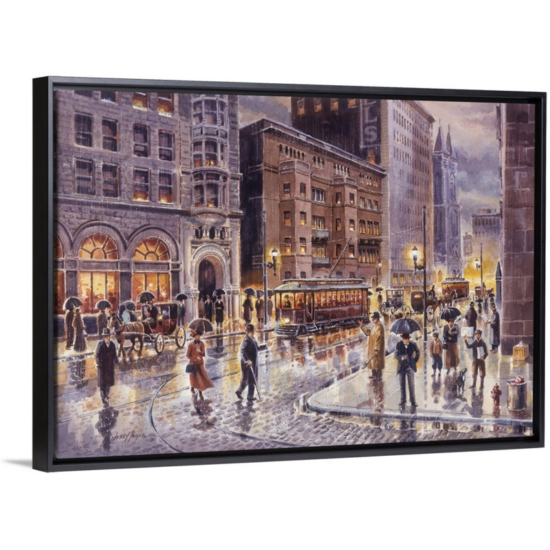 «A Moment in Time» par Jess Hager, peinture sur toile, Cadre noir, H 20 po x l 30 po x P 1,75 po