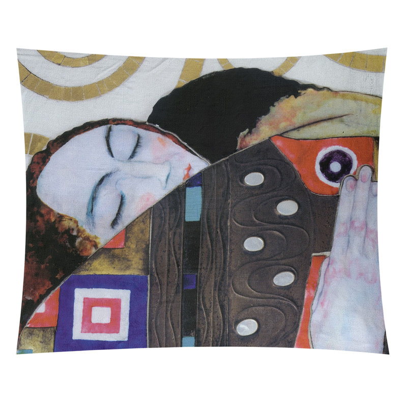 Tapisserie murale, H 83,5 po x l 71 po, Brun / ivoire / or