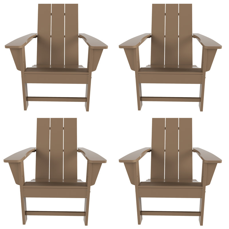 Joubert Foldable Outdoor Adirondack Set, Weathered Wood