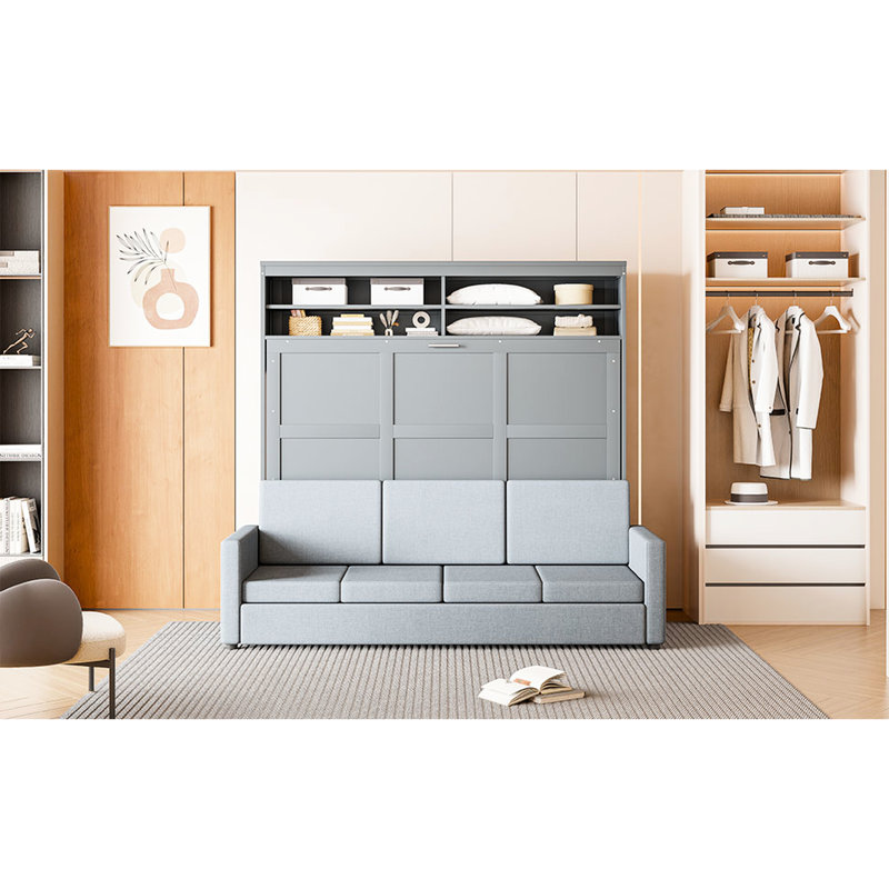 Grand lit peu encombrant et pratique - gris, pour maximiser les petits espaces de vie