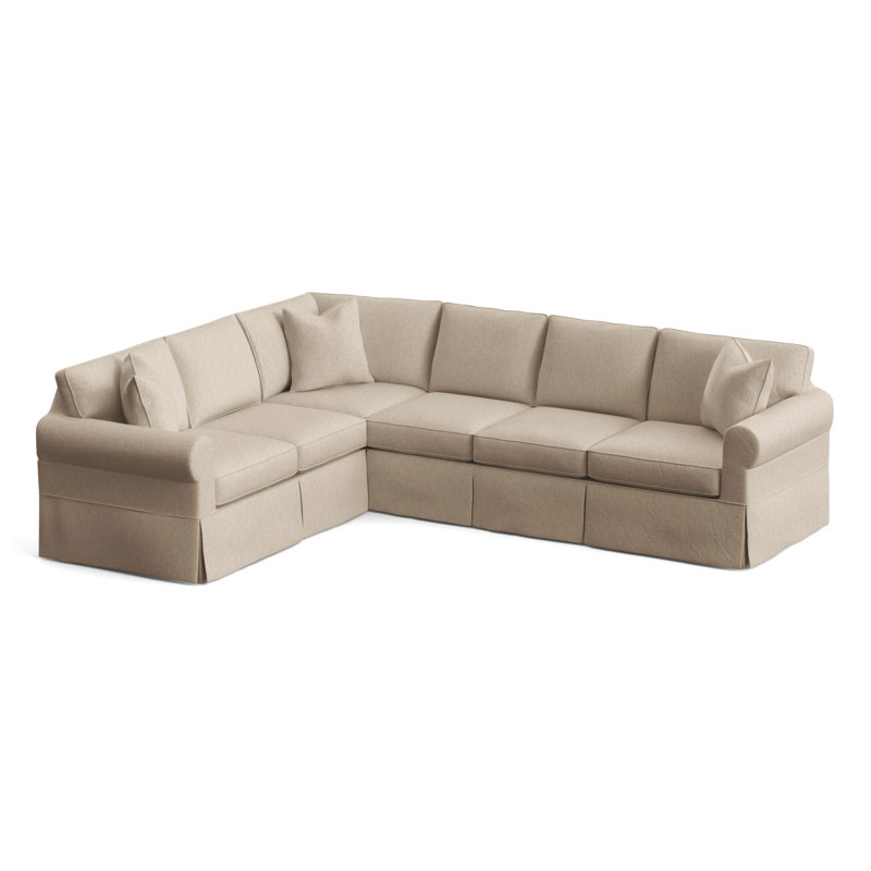Bedford Upholstered Sectional, Eggshell Crypton Performance; 0884-93, Left Hand Facing