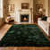 Stylish Fluffy Dark Green Plush Rug
