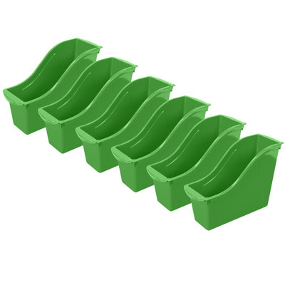 Petit bac à livres Storex, vert, paquet de 6