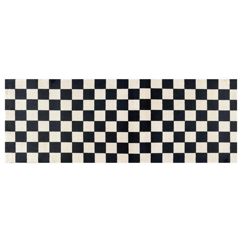 Tapis de sol taupe Latitude Run Hasson, L 28 po x L 75 po, Noir ; Crème