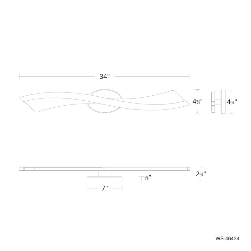 Ascot 34" Dimmable LED Bath Vanity & Wall Light