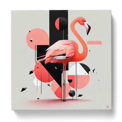 Flamingo Suprematism - Wrapped Canvas