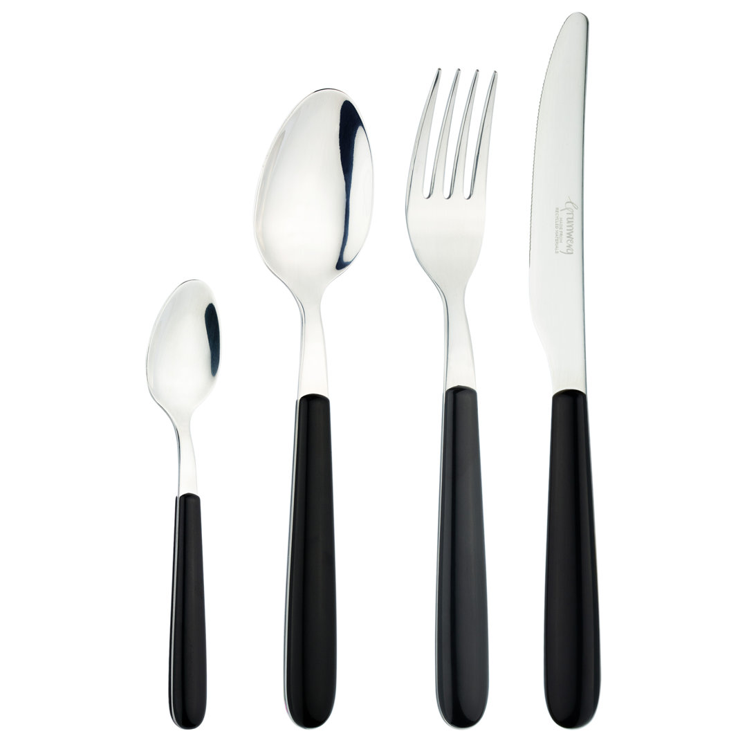 Grunwerg Cutlery Greenworks, 24 Piece Cutlery Set , Service for 6, Furnace Black
