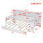 Lit de jour simple en bois avec lit gigogne, bureau intégré et tablettes de rangement, cadre de lit multifonctionnel-467029926