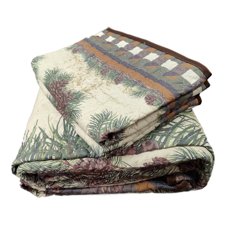 Ensemble de literie de courtepointe Pine Pin, Courtepointe pour grand lit + 2 taies décoratives