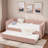 Diamond Grid Velvet Daybed With Usb Charging, Side Pocket And Trundle-685159689