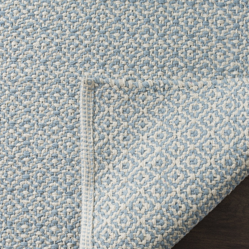 Tapis géométrique en coton tissé à la main Bester, Rond 4 pi