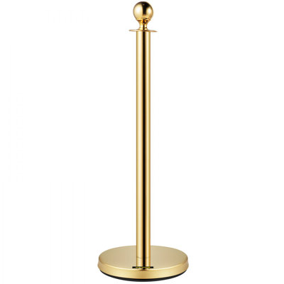 Crowd Control Stanchion Stanchion with Red Velvet Rope-Gold