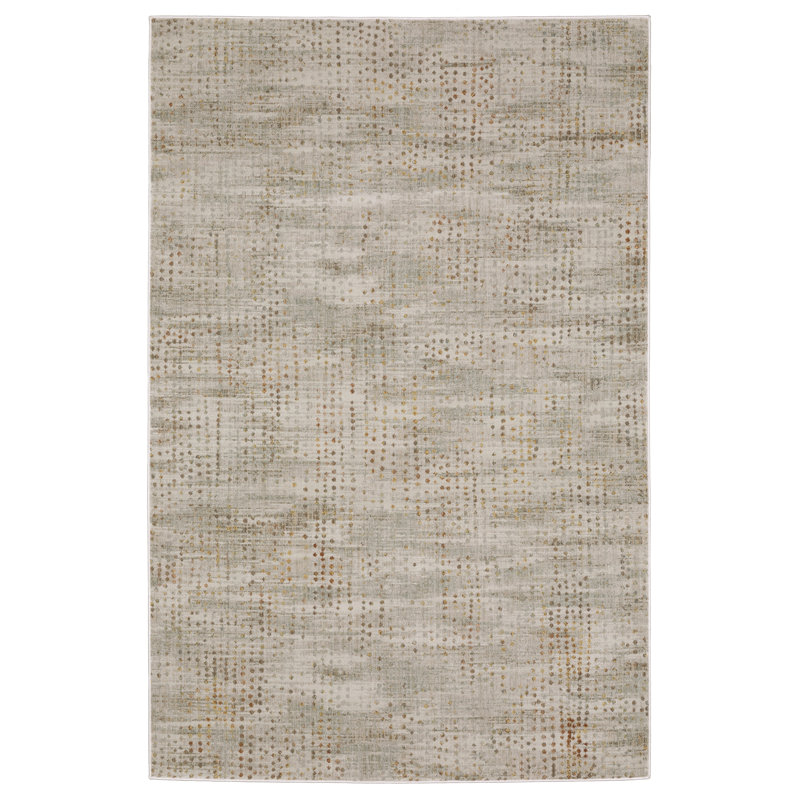Michels Distressed Abstract Grey/ Gold Area Rug, Rectangle 9'10" x 12'10"