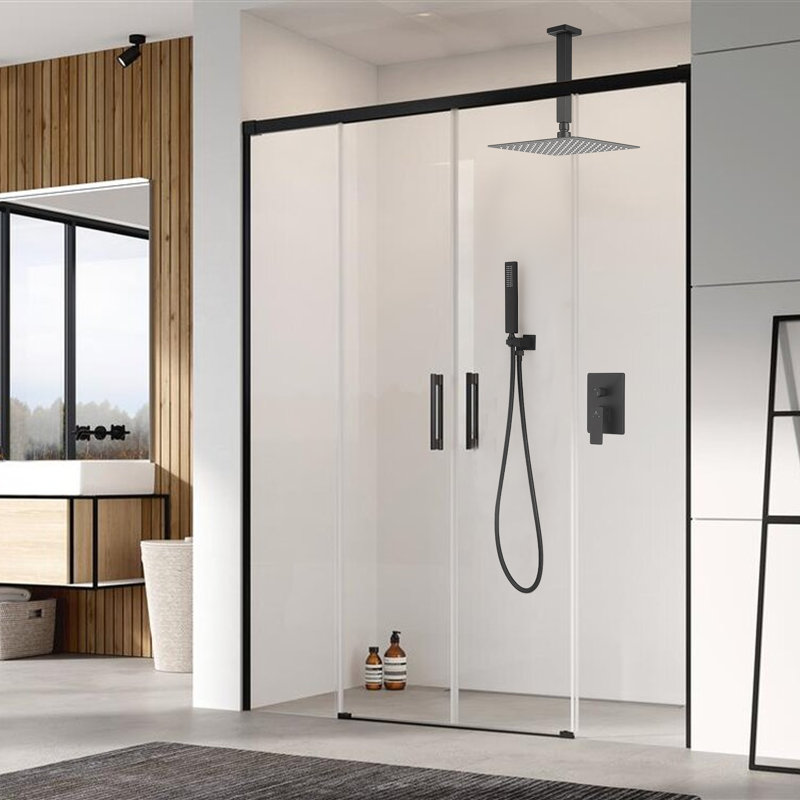 Complete Shower System with Rough in-Valve, Matte Black