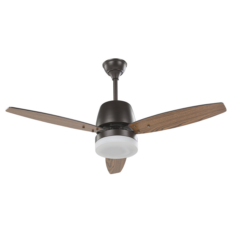 Bostick 74cm Ceiling Fan with Light Kit, Dark Wood