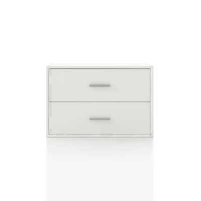 Bibliothèque de rangement en bois à 2 tiroirs Breayla H 15,7 "