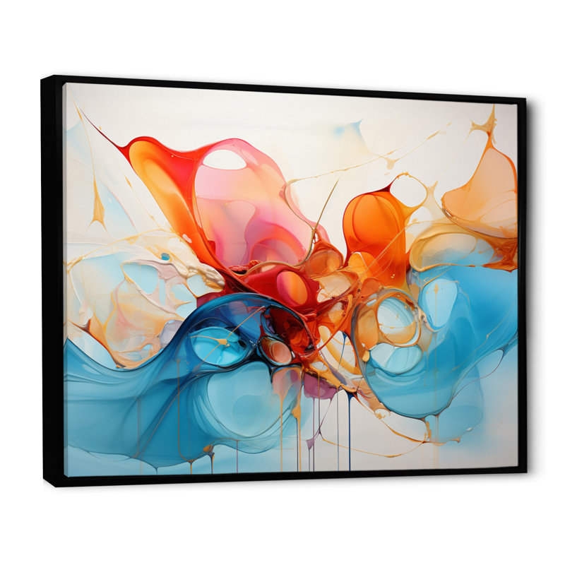 Collage symphonie III sur toile, H 24 po x l 32 po x P 1 po, Cadre flottant noir