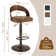 Aryelle Swivel Upholstered Adjustable Height Counter Stool with Metal Frame