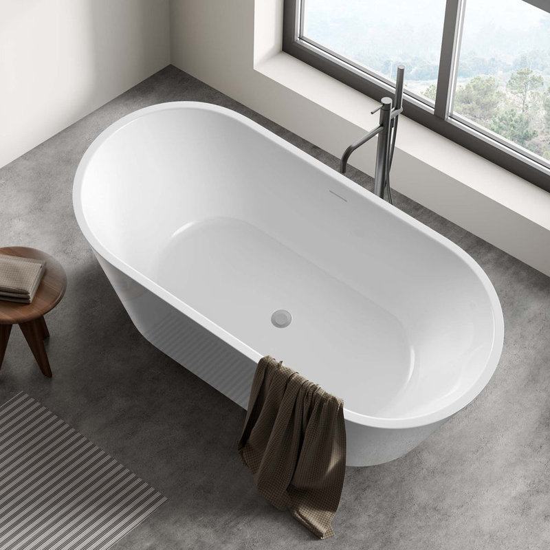51'' x 27.5'' Freestanding Soaking Acrylic Bathtub