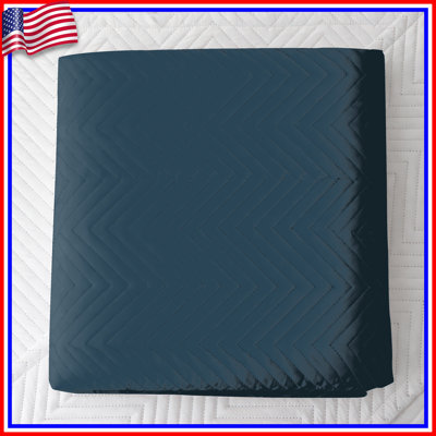 Solid Blue Background Quilted Bedspread All Sizes