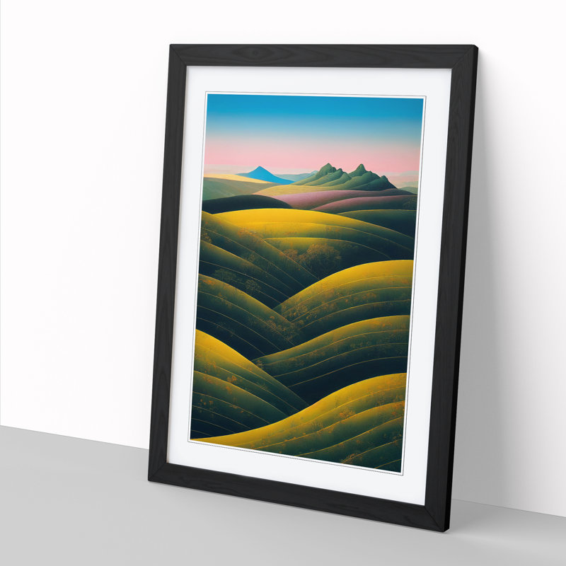 Spring Landscape Views Vol.1 - Single Picture Frame Print, 46cm H x 34cm W x 2cm D, Black