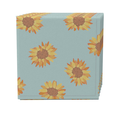 Cotton Twill Floral Square Napkin