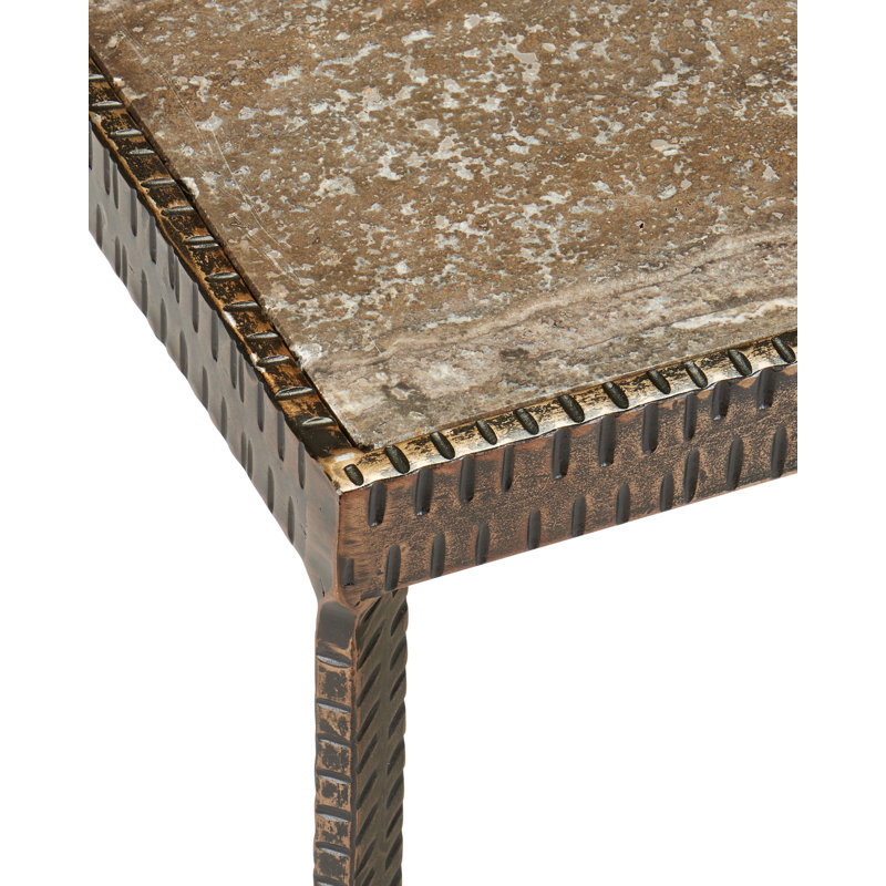 Ampleur Stone End Table, 21.25” H x 12” W x 12” D