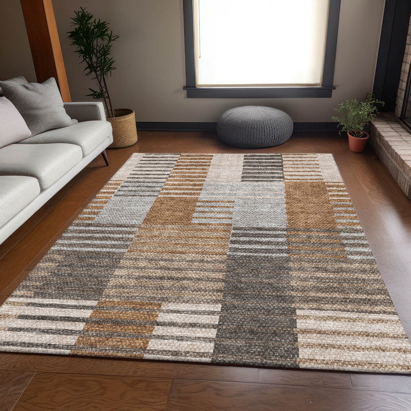 Tapis paprika de qualité supérieure lavable à la machine Prisco, Rectangle 10 pi x 14 pi