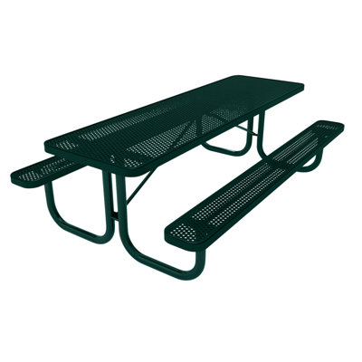 Table de pique-nique rectangulaire de 2,4 m (8 pi), perforée, jaune