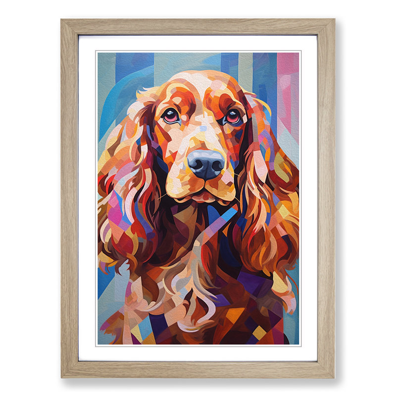 Single Picture Frame Print on Wood, Oak Framed, 46cm H x 34cm W