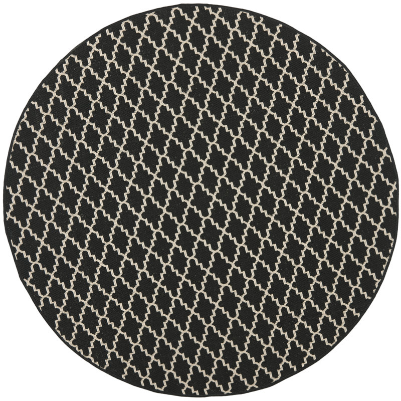Herefordshire Performance Geometric Indoor/Outdoor Area Rug, Round 7'1