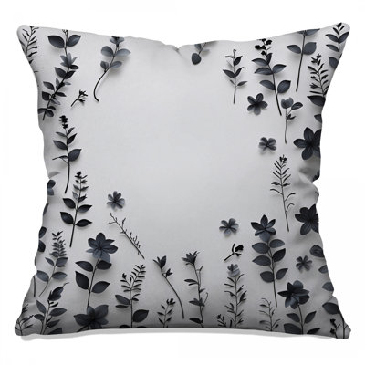 Coussin Black Flowers