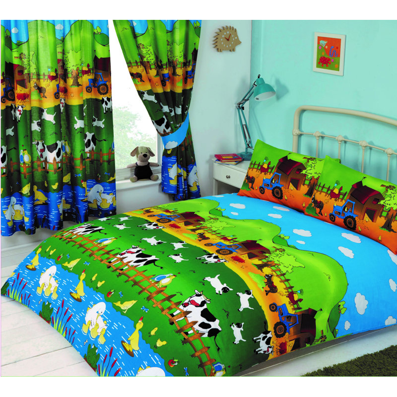 FARMYARD FRIENDS Devore Duvet Cover Set, Single Duvet Cover + 1 Standard Pillowcase